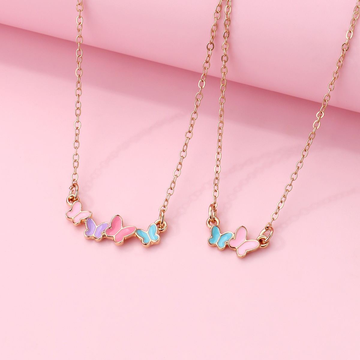 12g Weight Necklace Classification 1 Set Quantity Daily Occasion Alloy Material Butterfly Pattern Kid'S Gender Plating Design Cute, Sweet Style Cute Sweet Butterfly Alloy Plating Kid'S Necklace 10