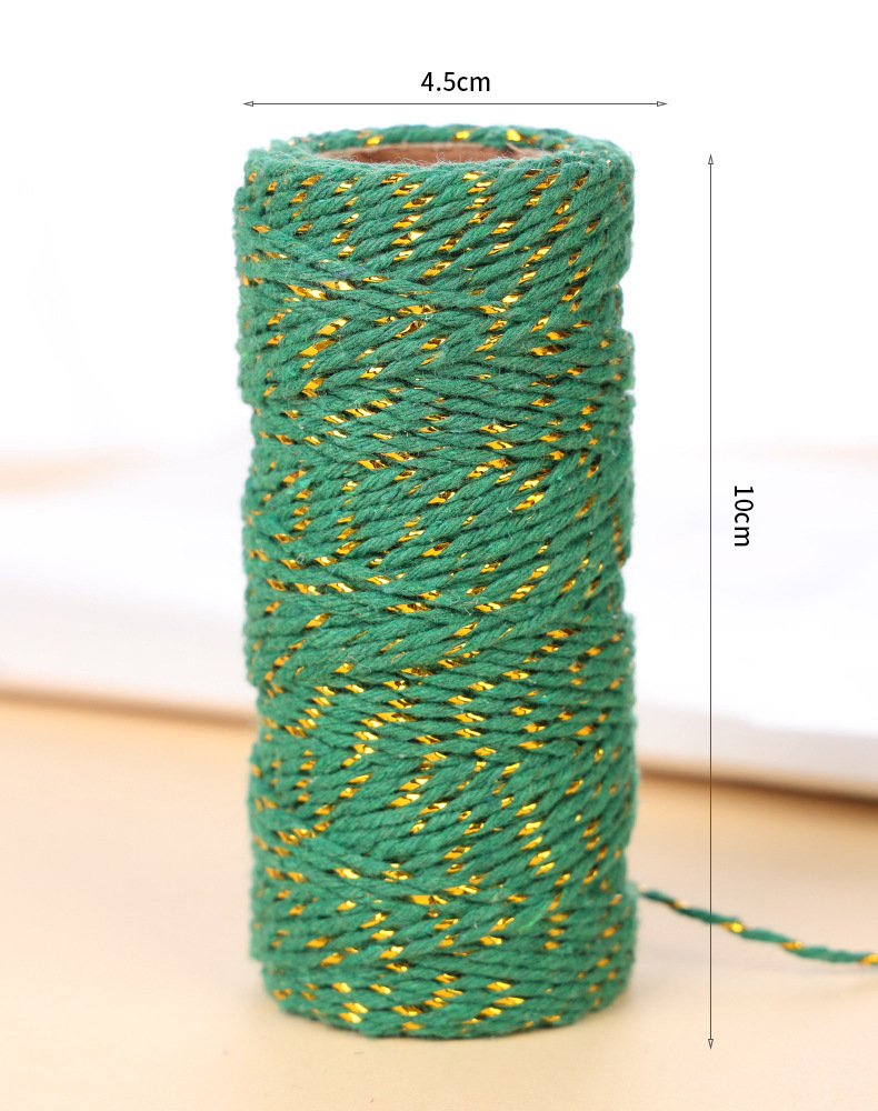 그린 골드 실크 코튼 로프 * 1.5mm * 50m/롤