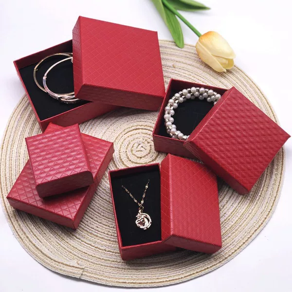 In-Stock Multi-Color Jewelry Boxes for Earrings, Necklaces, Rings, Bracelets, and Ear Studs Gift Packaging Boxes