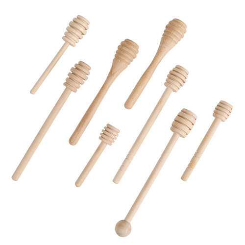 Hemlock wood stirring stick jam milk coffee stick honey scoop engraved no paint no wax honey wood manual stirring stick