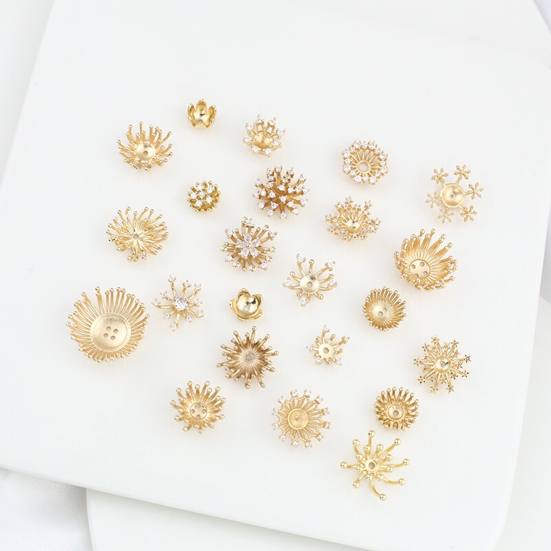 Color-retaining pure copper micro-inlaid zircon flower holder flower core pistil antique diy hairpin colored glaze wrapped flower velvet flower material accessories Color-retaining pure copper micro-inlaid zircon flower holder flower core pistil antique diy hairpin colored glaze wrapped flower velvet flower material accessories