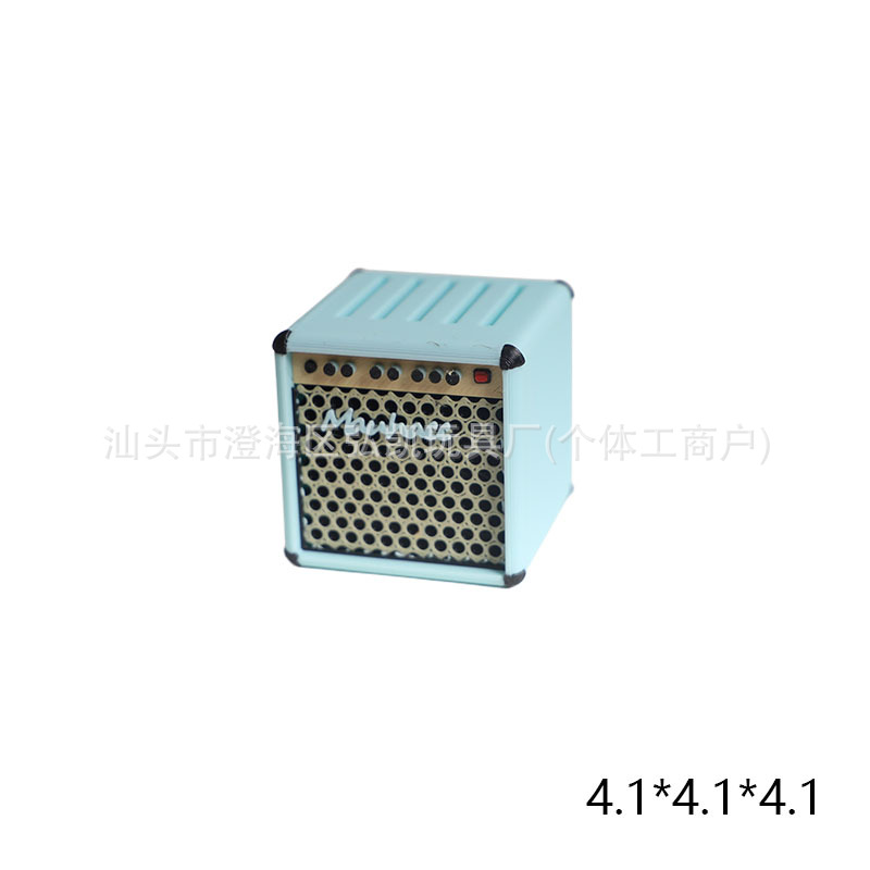 하늘색 픽 수납 스피커(로고 포함)