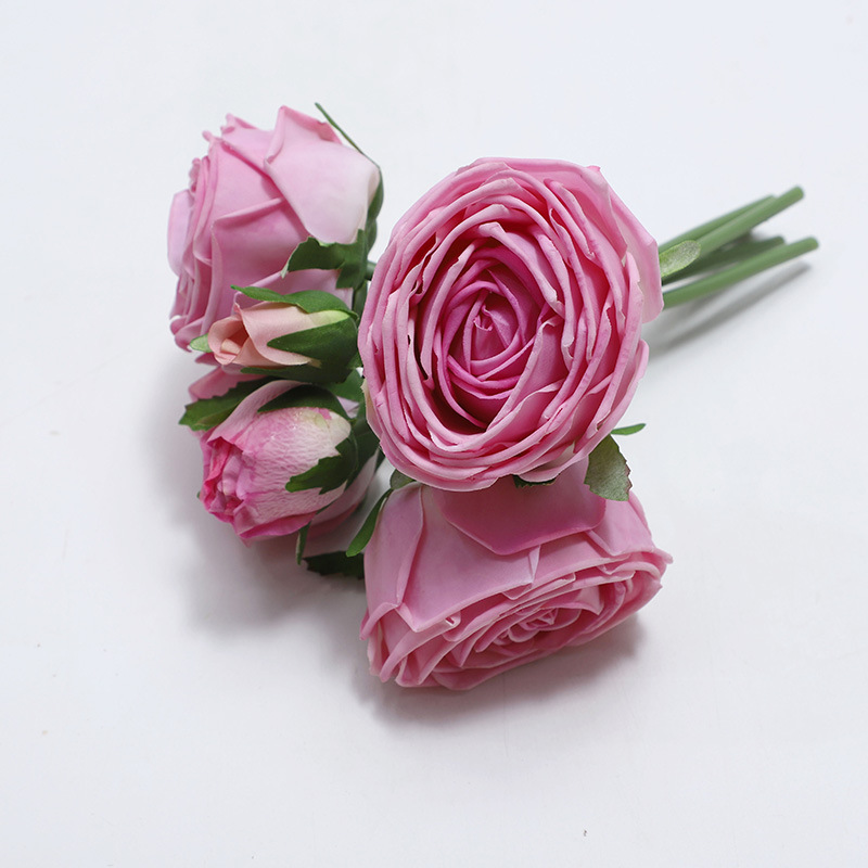 High-End Moist Feeling Rose Simulation Tie Beam Tea Rose Flower Iterior Decorative Photography Props Factory Wholesale