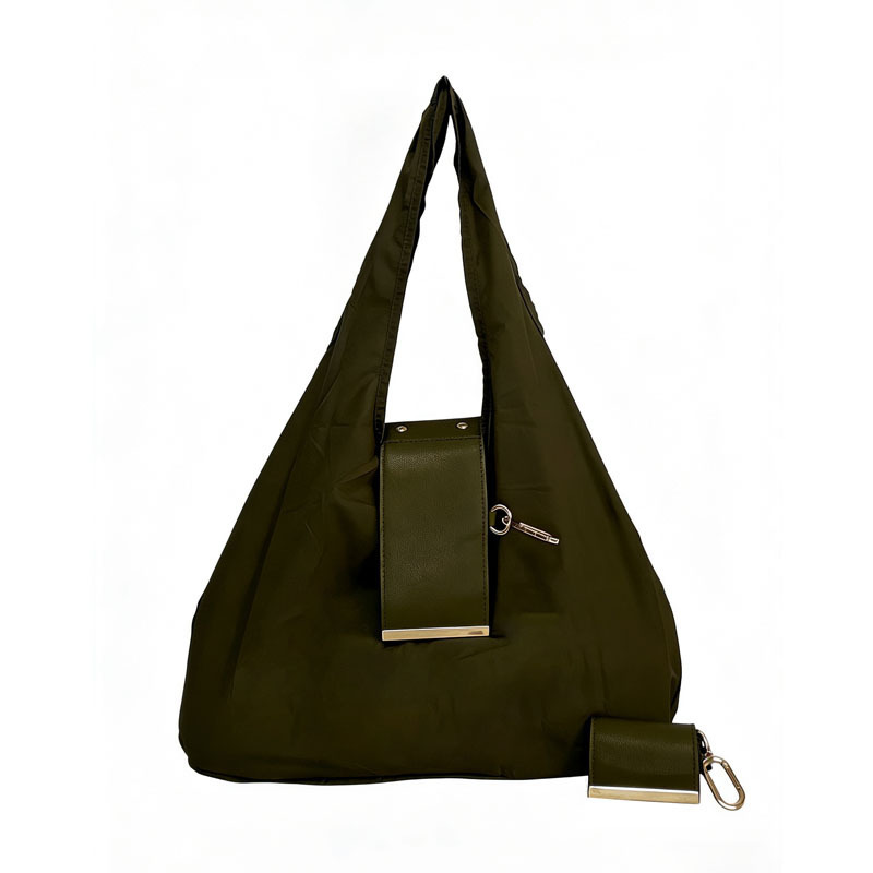 New cross-border nylon shoulder bag, large-capacity portable eco-friendly shopping bag, waterproof crossbody bag, travel shoulder bag