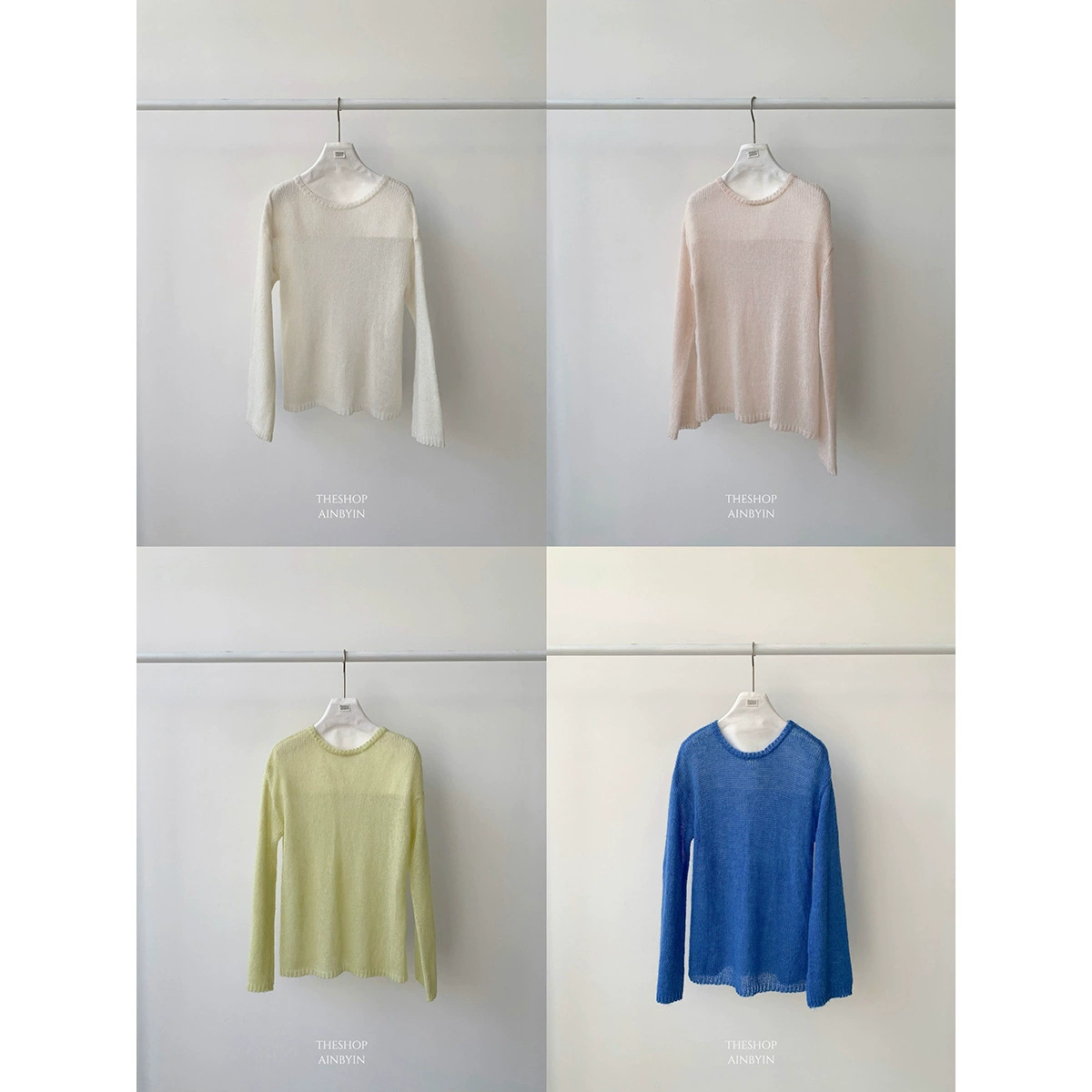 Yi En Oinbyin расслабляет слегка трикотажную блузку, надевшую весеннюю женскую свободную тонкую рубашку