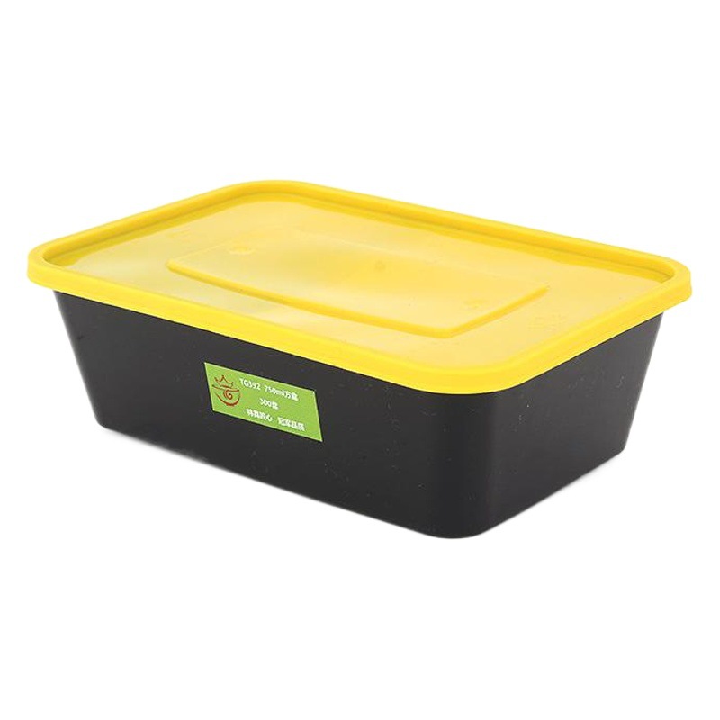 500/650/750/1000 caja de embalaje caja de almuerzo cuadrada desechable de seguridad rectangular caja de almuerzo para llevar con tapa