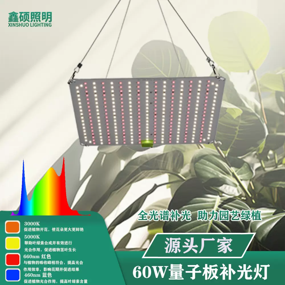LED植物灯60W室内大棚温室补光灯植物育苗种植光照量子板生长灯