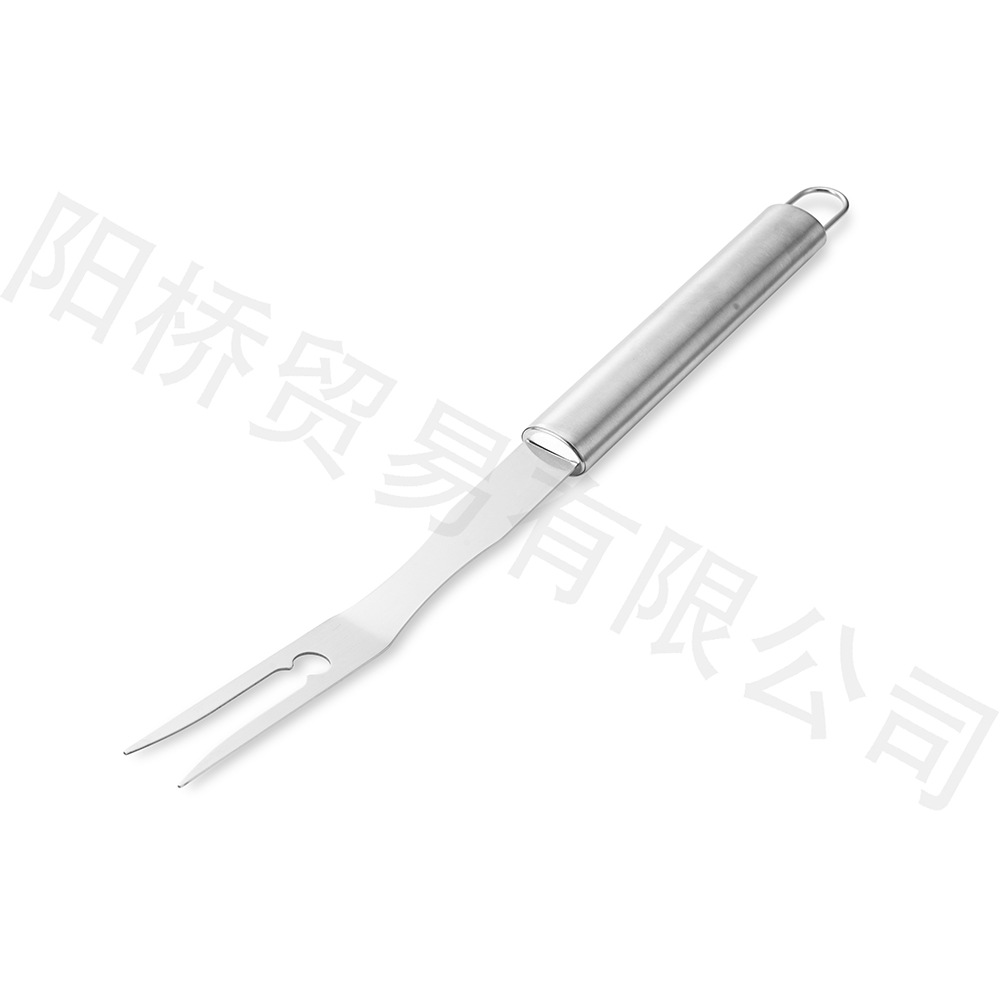 Fábrica Amazon barbacoa al aire libre herramienta tenedor pala clip cuchillo tubo redondo mango Acero inoxidable parrilla traje combinación