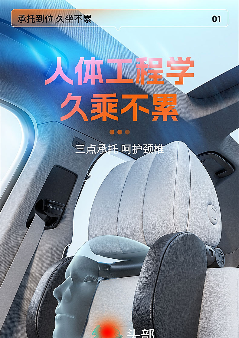 Ce Certified Car Sleeping Gadget, Car Neck Support Headrest, In-Car Rear Seat Rest Pillow, Cross-Border Minimum Order of 100 Pieces