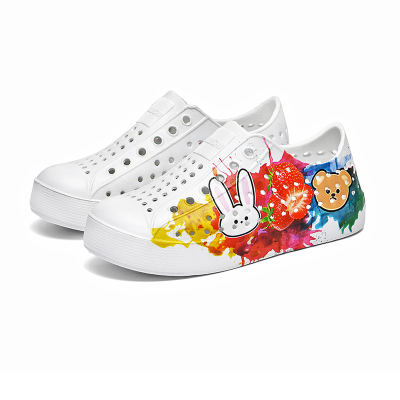 Agujero zapatos de verano niños niñas zapatos de playa lindo de dibujos animados Botas de lluvia padre-hijo antideslizante sandalias impermeables