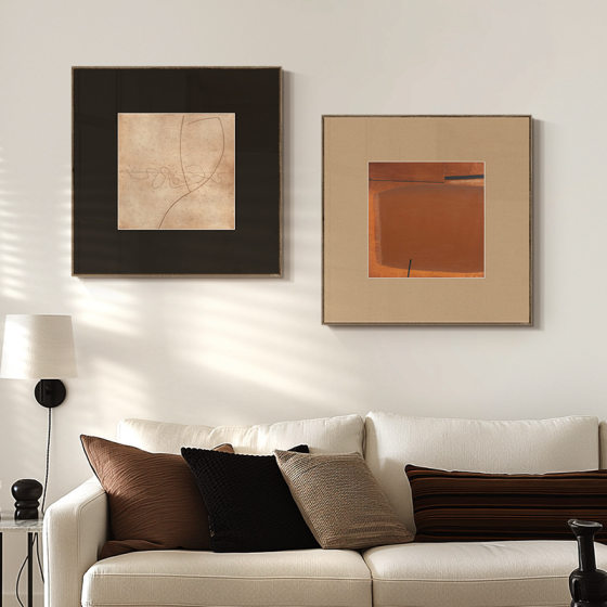 Cream Antique Abstract Simple Art Niche Hanging Painting Black Style Quiet Style High-grade Homestay Decorative Painting