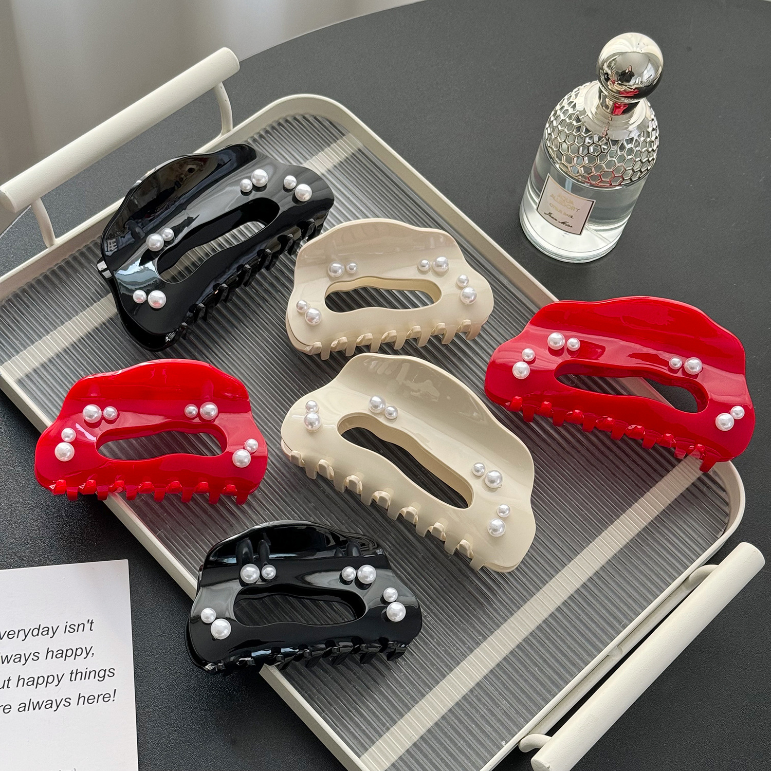 2025 New Acetate Hairpin Diamond Semi-Curved Hairpin Headwear Women's Design Grip Hairpin Factory Direct Sales