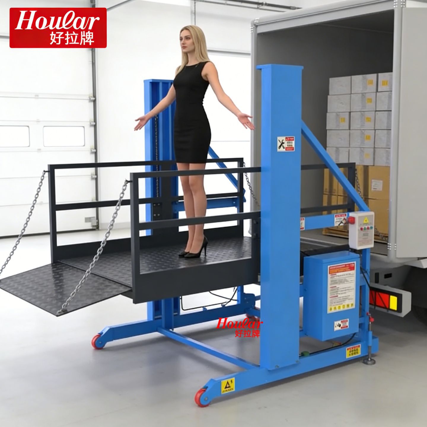 2吨液压装卸台电动装卸平台移动式卸货平台登车桥升降机ZXPT16-2