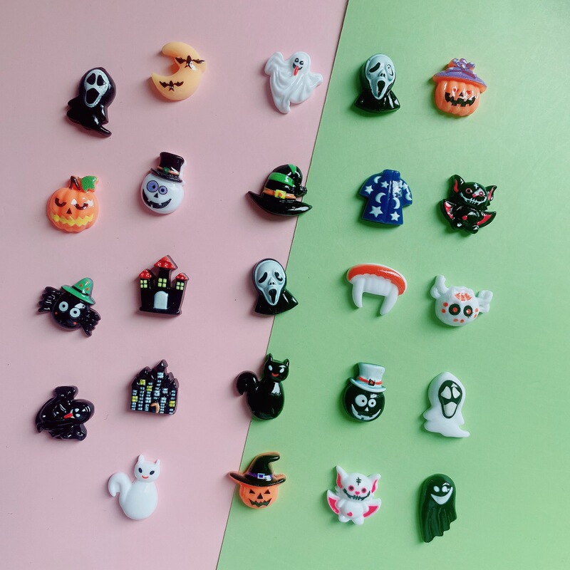 Halloween series resin hair accessories material bag diy handmade mobile phone case cream decorations Halloween series resin hair accessories material bag diy handmade mobile phone case cream decorations