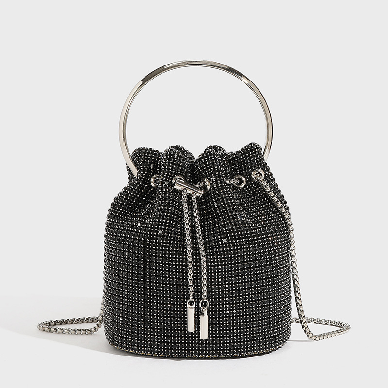 Cross-Border Hot Sale Evening Diamond Bag 2026 Spring New Fashion Chain Rhinestone Single Shoulder Crossbody Bucket Bag Wholesale - Thumbnail 5