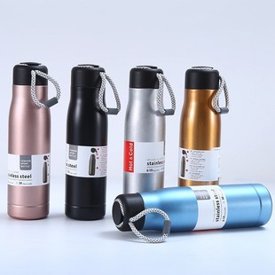 Large capacity portable rope double-layer vacuum stainless steel vacuum cup Knight Cup sports kettle men and women gift Cup