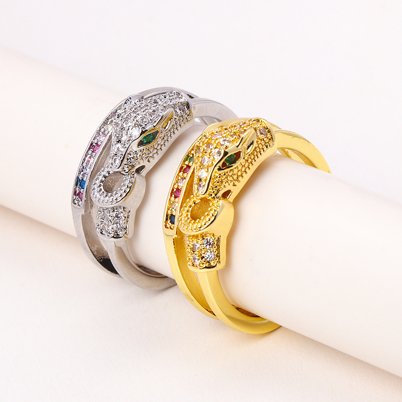 Leopardenkopf Ring Doppel-layer Design Modischer Schmuck_voghion.com