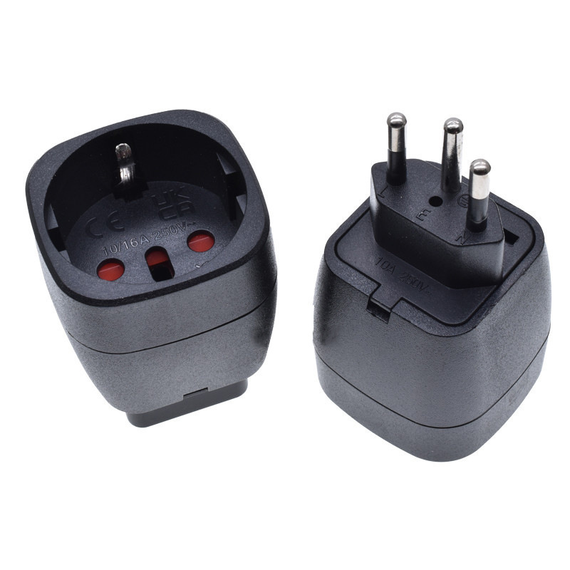 德标转换插头嵌入式欧规转巴西标转换头EU-11A-1德标意大利巴西
