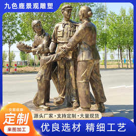 仿古玻璃钢户外街角小品玻璃钢仿古铜雕塑 城市公园商业区摆件