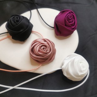 Hand Flower Dual-Use Cold Style Dinner Sexy Neck Belt Vintage Fairy Rose Neck Ring Flower Neck Chain Neck Belt