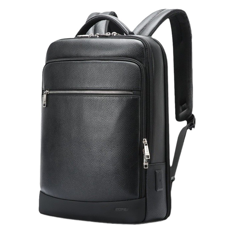 Nueva marca de cuero genuino bolsa de negocios mochila primera capa de piel de vaca bolso de la computadora de los hombres de gran capacidad mochila regalo fabricante