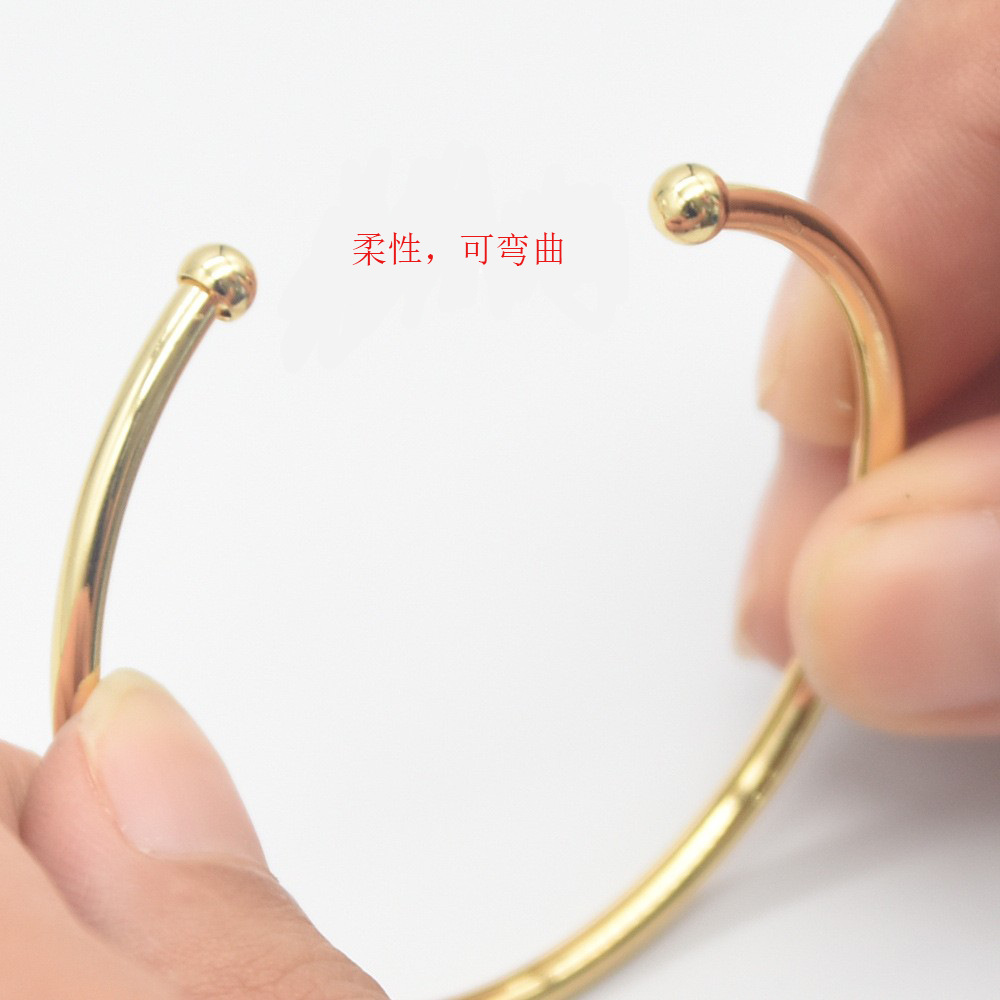 Real chapado en oro cobre abierto flexible pulsera europea y americana simple abierto Ajustable trenzado deformación pulsera para mujeres