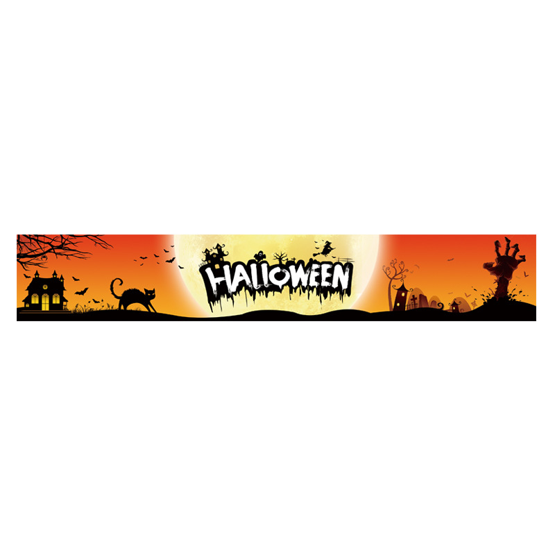 Cross-border new Halloween decoration banner flag holiday scene layout pumpkin horror atmosphere decorative background cloth 5