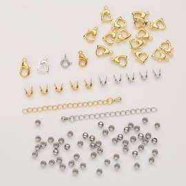 18K镀金保色不掉色龙虾扣收尾包扣延长链diy串珠材料手链项链配件