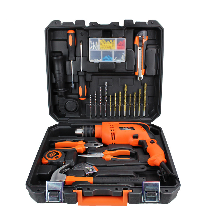 Taladro eléctrico Juego completo Caja de herramientas para el hogar Taladro de mano 13mm Taladro de impacto Herramientas combinadas Reparación de automóviles Herramientas de electricista image 10