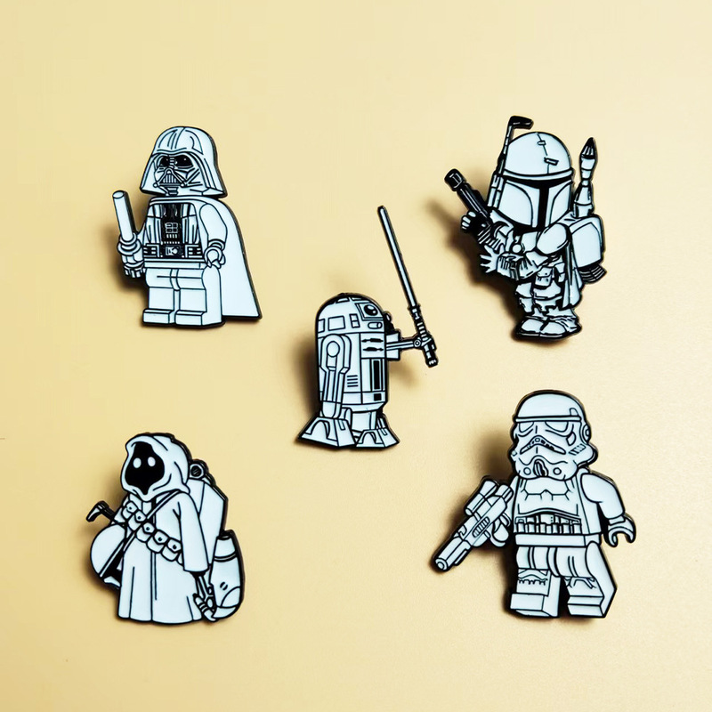 Creative Star Wars Character Metal Badge R2D2 Robot Imperial Team Alloy Brooch Accessory Pin Decoration