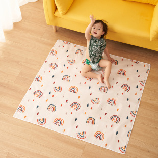 Amazon Children's High Chair Mat Non-Slip Floor Mat Play Mat Picnic Mat Anti-Dirt Waterproof Chair Rainbow Pattern