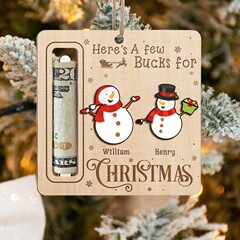 クリスマスの越境販売用クリスマス財布、木製ギフトカードホルダー、お金入れ