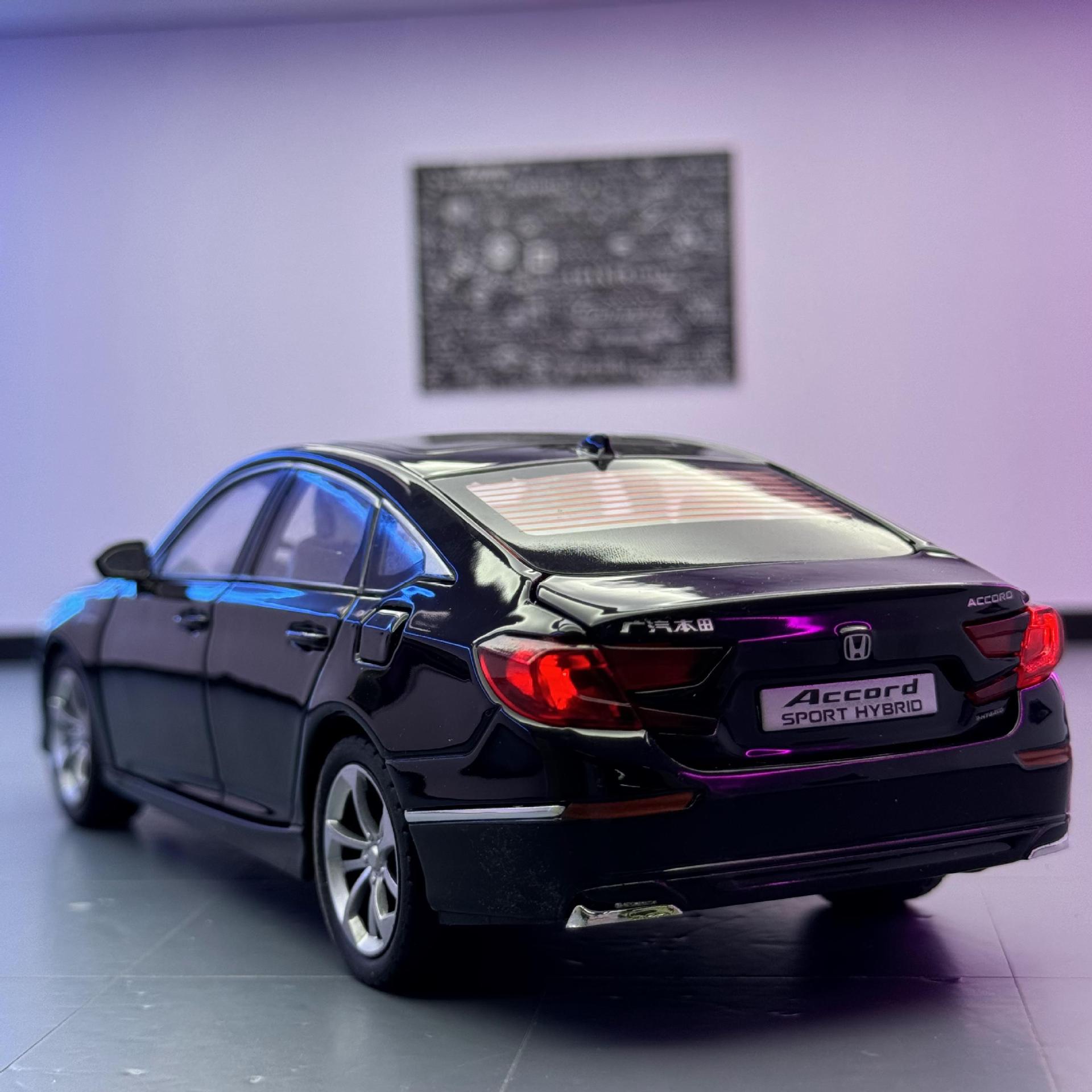Coche a modelo de coche 1:24 coche de aleación Honda Accord de décima generación con sonido y luz, coche de juguete, modelo de sonido