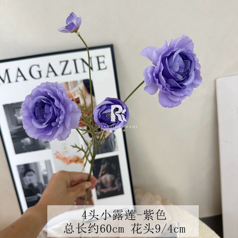 Flor de simulación de boda, flor de color púrpura oscuro, salsa, rosa púrpura, hortensia, flor falsa, decoración de boda, arreglo floral guiado a mano