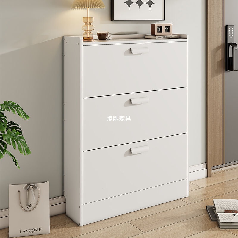 Ultra-Thin Shoe Cabinet 17cm for Home Entrance, Economical and Simple Modern Storage Cabinet, Narrow Large-Capacity Flip-Type Small Shoe Rack