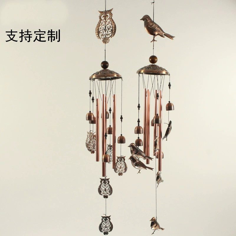 Покрытие латуни металлические трубки колокольчики ветра колокольчики висячие совы птицы балкон двор ретро трансграничный амазонка