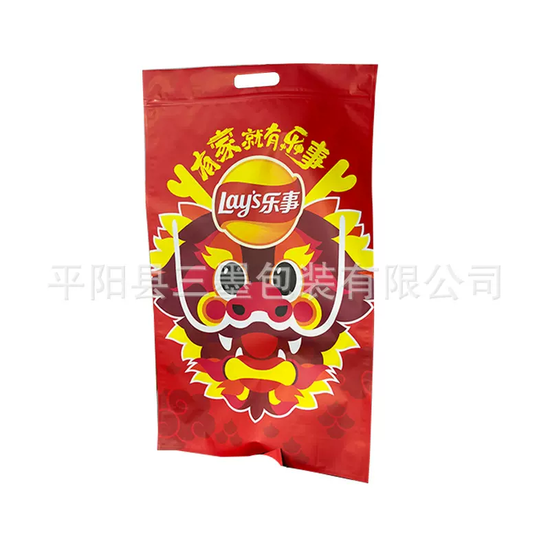 食品猫粮狗粮零食薯片大礼包自封拉链塑料包装袋子手提镀铝袋定做