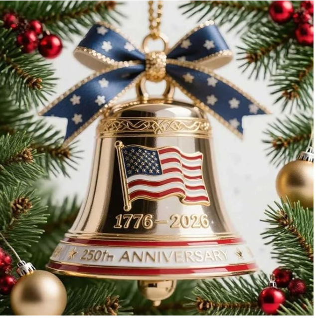 跨境新品250th Anniversary Bell Ornament250周年圣诞纪念钟饰|undefined