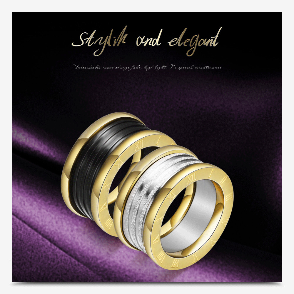 13g Weight Simple Style Geometric Titanium Steel Plating Unisex Rings