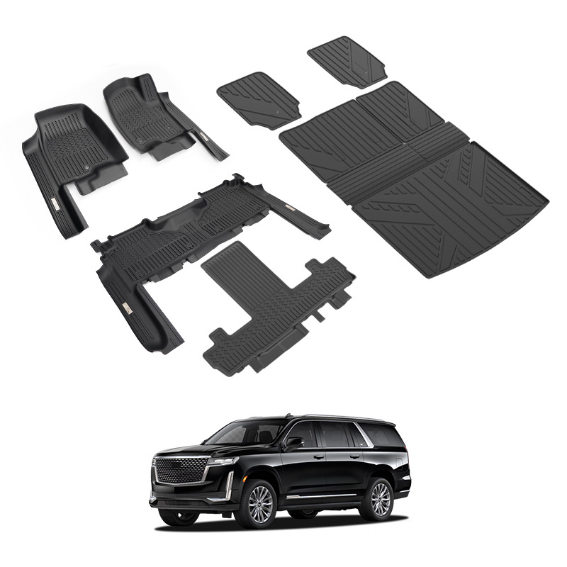 Txinrui Aplicable Cadillac Escalade Alfombrilla de coche Escalade Alfombrilla de pie 5Dtpe especial para alfombrilla de caja trasera