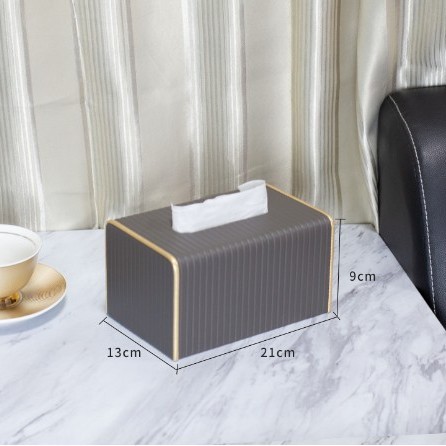 Caja de tejido de cuero del hogar Luz de lujo sala de estar Hotel comercial multi-función caja de tejido impresión caja de almacenamiento de control remoto