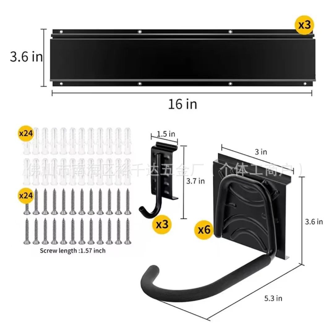 gancho de placa de ranura transfronteriza para almacenamiento de pared pesada percha metálica para herramientas de jardín para colocar ganchos de pared para objetos pesados tipo de pared image 11