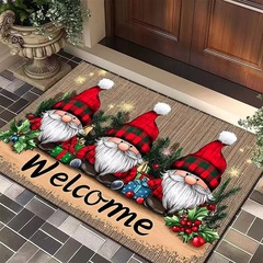 国境を越えた卸売クリスマスクリスタルベルベット玄関ドアマット浴室吸水性、汚れ防止、お手入れが簡単なフロアマットホリデーデコレーションマット