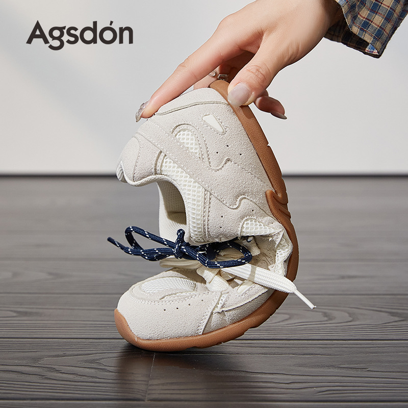 Zapatillas de entrenamiento alemanas Augusden color plata para mujer, novedad otoño 2025, estilo ballet casual, zapatillas de papá de suela gruesa.