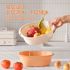 台所用品の二重のプラスチックの水たまりのかごを厚くして、プラスチックの収納の野菜の水たまりのかごを大きくします。