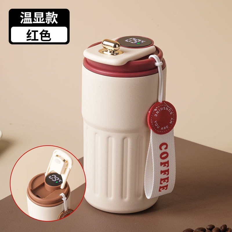高品質コーヒーカップ 316 ステンレス鋼ギフト魔法瓶カップスマート温度表示ポータブルお土産カップ|undefined