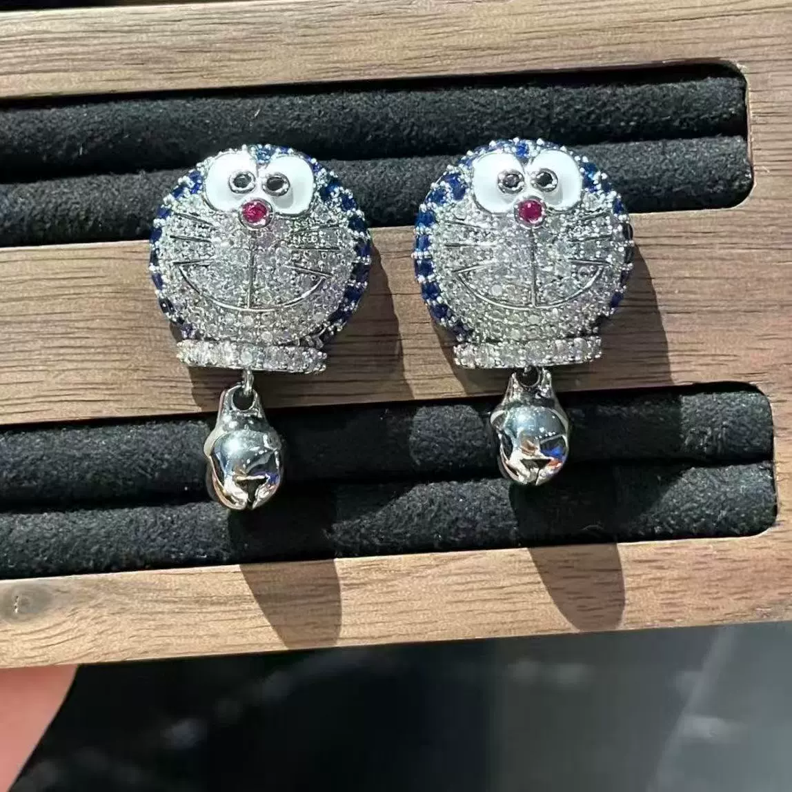 Cartoon cute earrings, micro incrustation, light luxury style