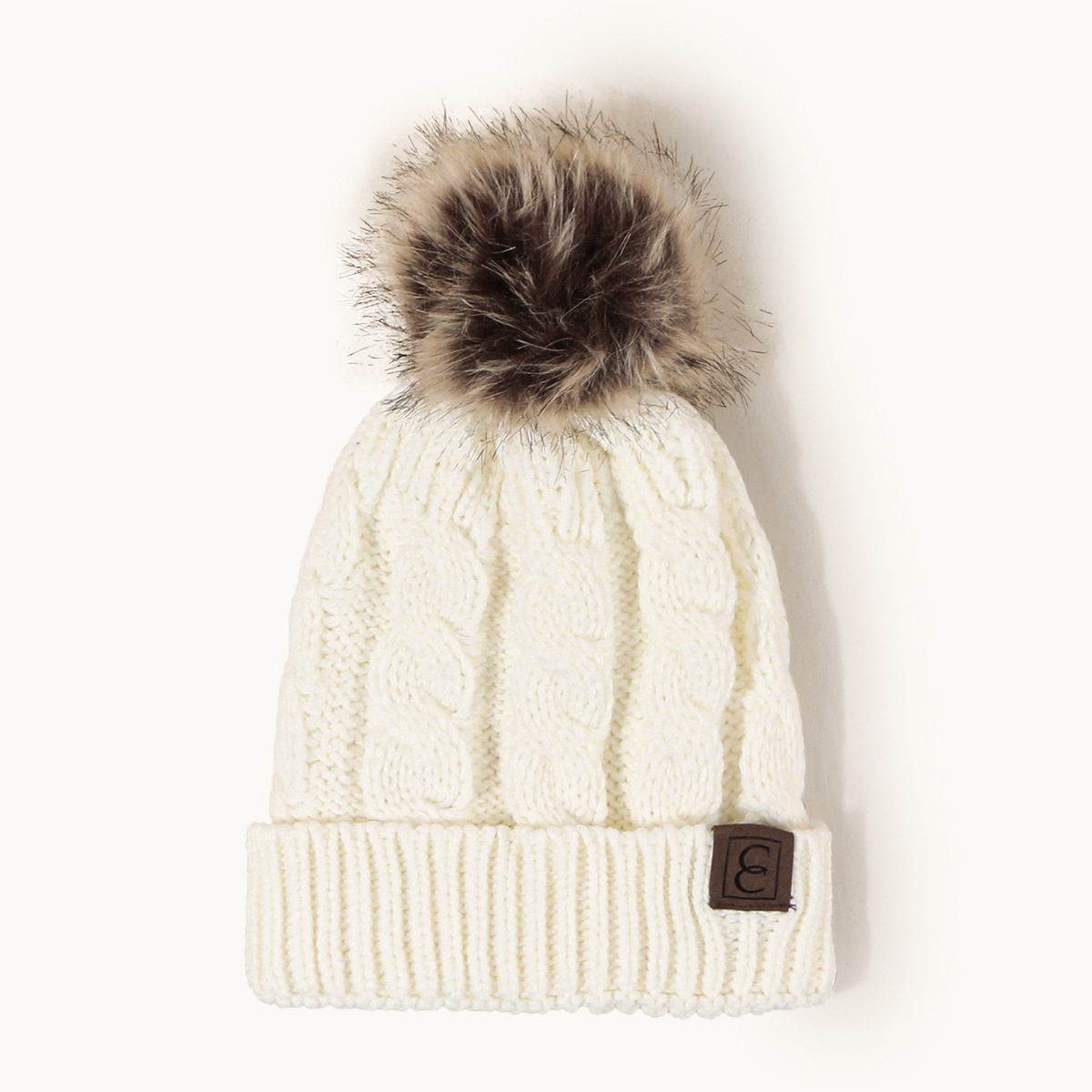 168g Weight Wool Cap Hats Type Outdoor Occasion Acrylic Material Solid Color Pattern Autumn&Winter Season Unisex Gender Korean Style Style Khaki, Grey, White, Red, Blue, Black Color Eaveless Rim Korean Style Warm Leather Label Fur Ball Knitted Hat Wholesale Nihaojewelry 15