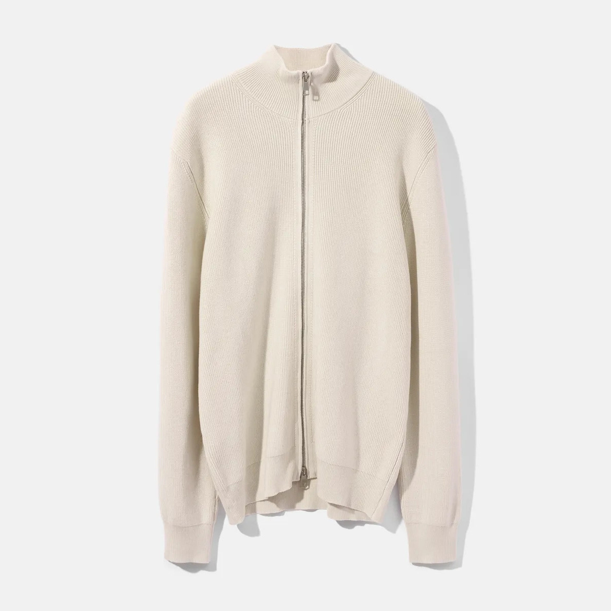 Hombre de cuello alto de doble cabeza cremallera suéter otoño y invierno nuevo estilo de ropa casual de hombre de negocios de color sólido delgado jersey cardigan superior