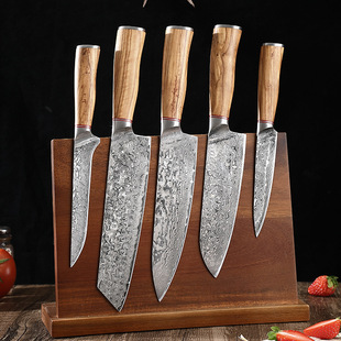 67-layer Damascus steel kitchen knife household slicing knife chef knife sharp kitchen knife kitchen 5-piece kitchen set